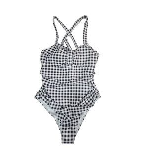 Cupshe Monochrome Gingham One Piece Swimsuit